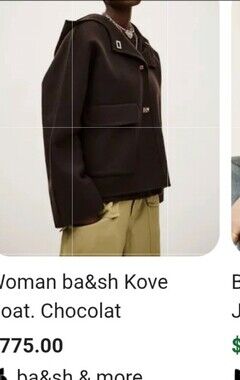 ba&sh Dark Brown Hooded Pea Coat